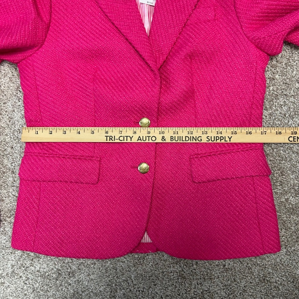 NWT J.Crew Tweed Schoolboy Blazer Sweet Fuchsia Women Size 4 Pink‎ BW287 Classic - Picture 4 of 11